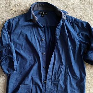 Blue patterned dress shirt